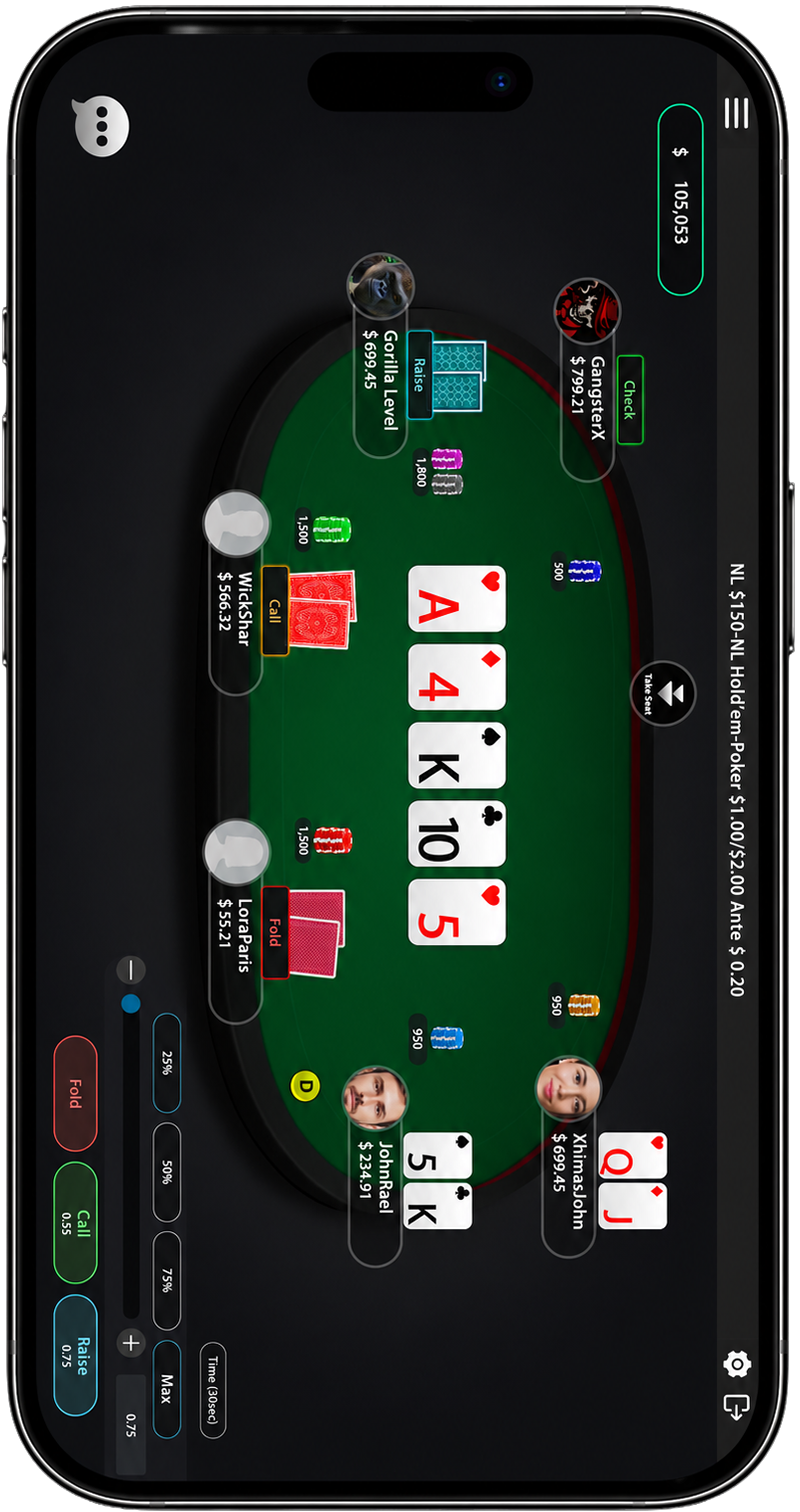 Poker Chain live gameplay
